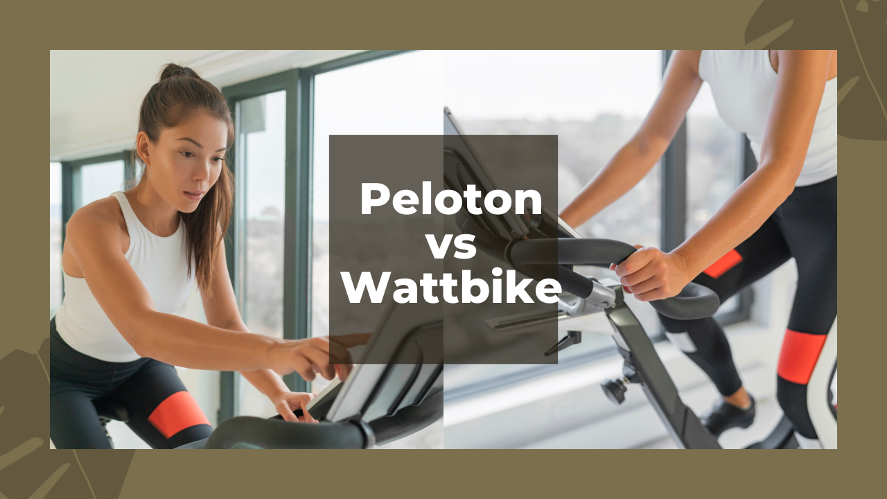 An image showing the Peloton bike and the Wattbike Atom side by side.