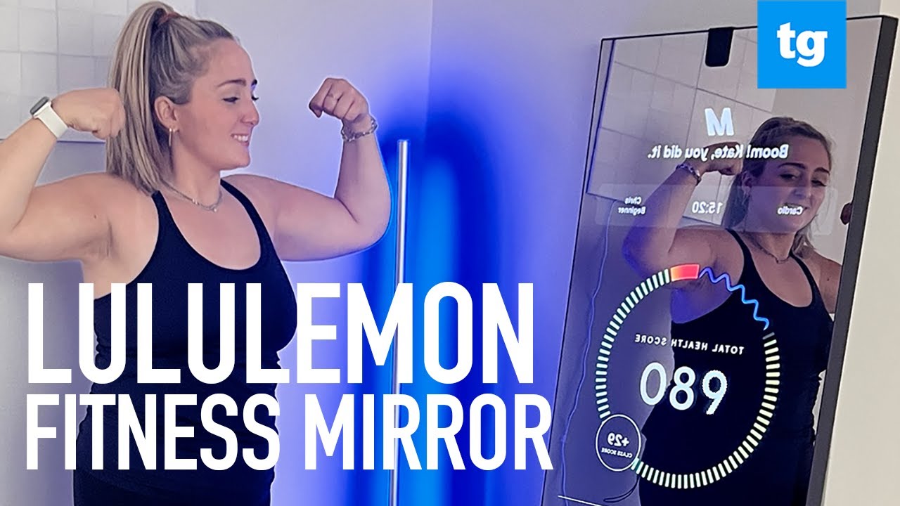 An image featuring a Peloton bike and a Lululemon Mirror side by side.